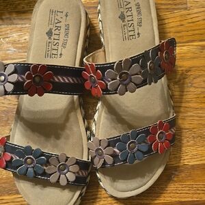 L'ATISTE Red and Purple Sandals Casual Comfort
